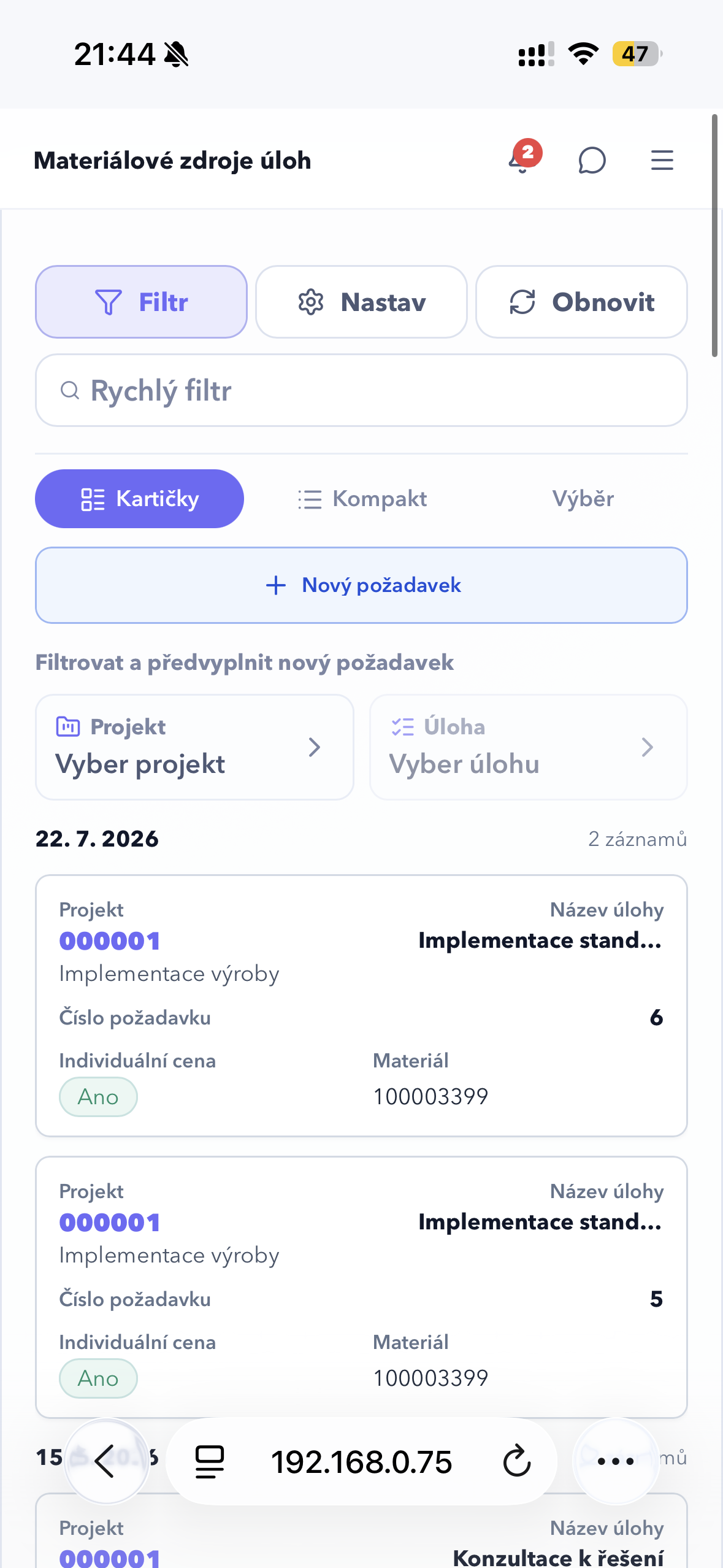 Mobilní akce Omeli