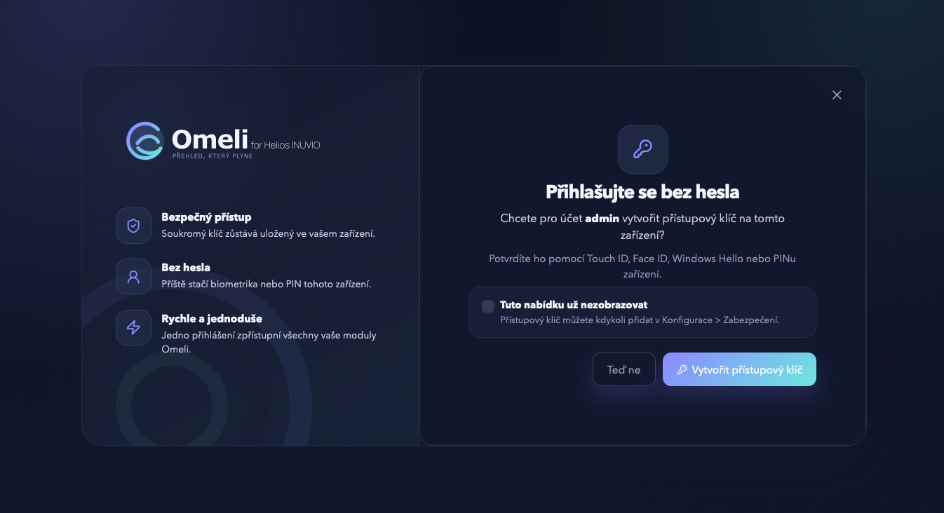 Nastavení bezpečnosti v Omeli